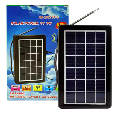 Eletree XB-2321BT-S-L WAXIBA Portable Super Bass Speaker with FM Radio, USB, TF Card Support, Solar 