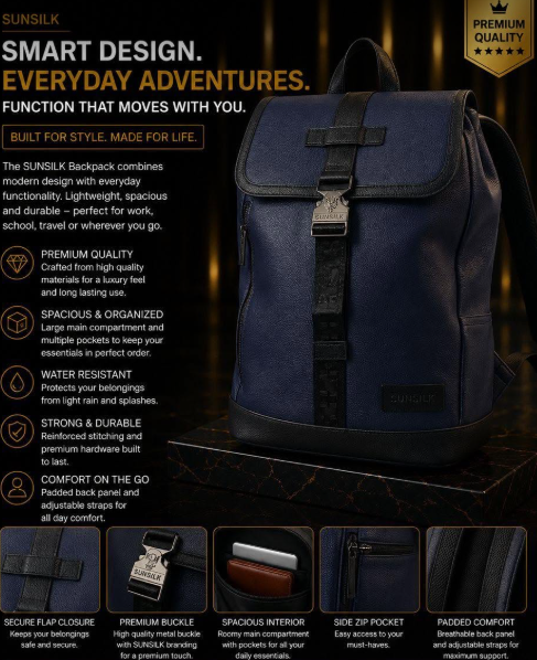 Navy Flap Backpack