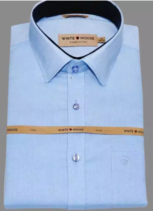 Light Blue Colour Plain Pure Cotton Shirt