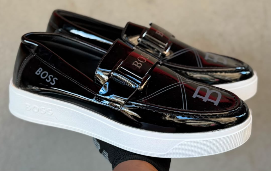 BOSS Men's Glossy Buckle Loafers