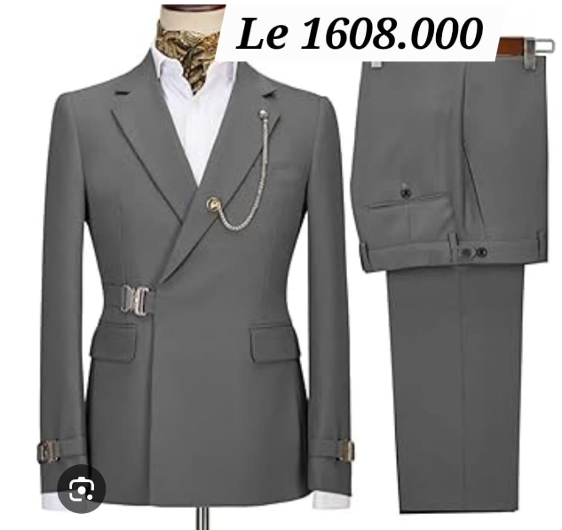 Men's Luxury Double-Breasted Suit Set with Matching Blazer and Trousers