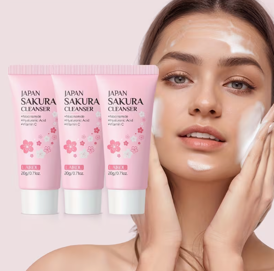 Set of 3 LAIKOU Japan Sakura Cleansers (20g each)