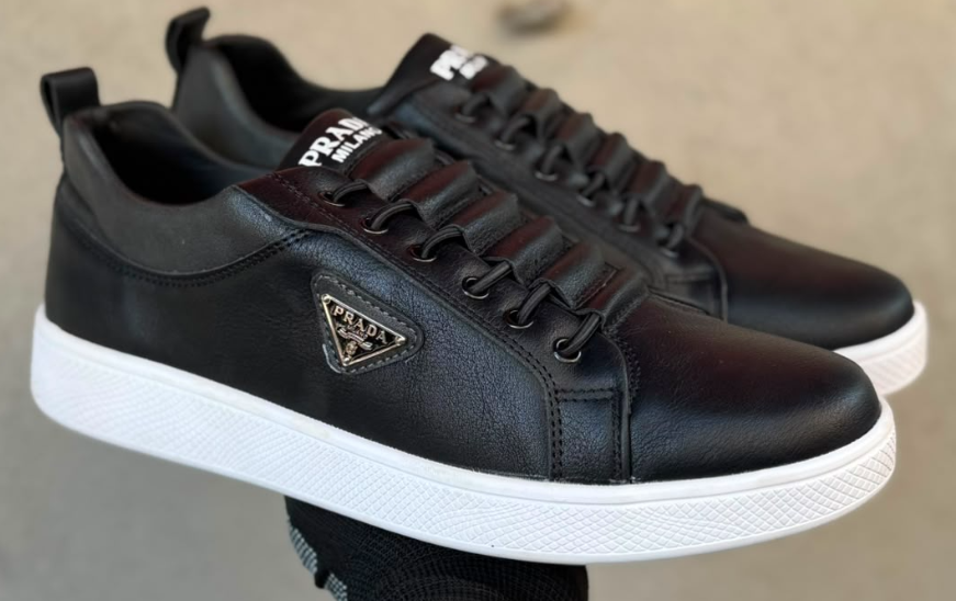 Prada Downtown Leather Sneakers