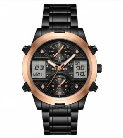 Luxury Chronograph Watch with Dual Time Display